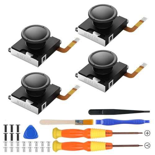BRONAL TMR Hall Effect Joystick, Joycon Joystick Replacement – 32 in 1 [No Drifting] Replacement Joystick Analog Thumb for Switch JoyCon, Switch OLED & Switch Lite Right/Left Stick (4pcs with Repair Kit)