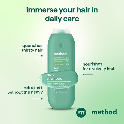Image of Method Daily Zen Shampoo - Daily Clean for All Hair Types, Softens and Nourishes Hair, Color Safe - Sulfate Free - 14 oz, Pack of 3