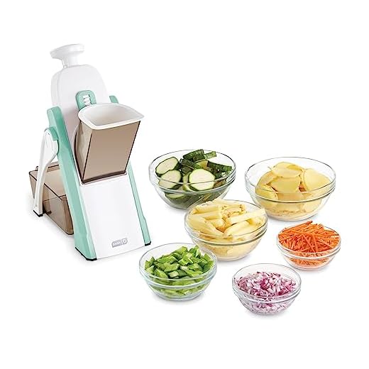 DASH Safe Slice Mandoline for Vegetables, Meal Prep & More with Thickness Adjuster, Aqua