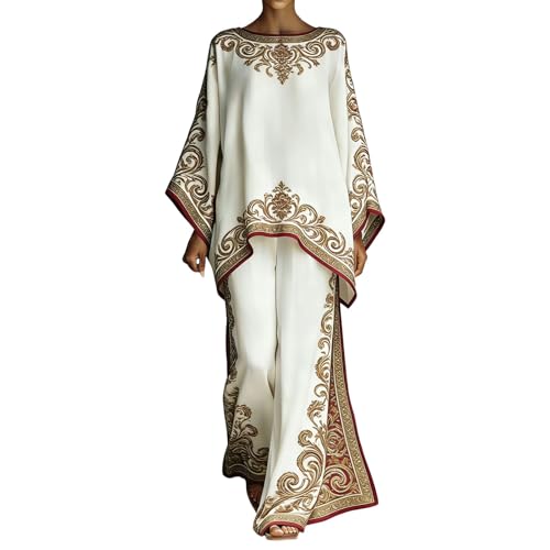 Ensemble bohème femme chic 2 pièces pantalon fluide et haut chemise