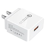 Quick Charge 3.0 Wall Charger, JAHMAI 18W QC 3.0 USB Portable Travel Adapter Fast Charging for Samsung Galaxy S7/S6, Note 5/4, LG V10/G4, HTC One A9/M9, Nexus 6 iPhone and More
