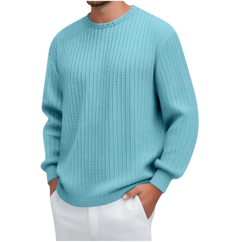 Cambkatl Men's Textured Basic Crewneck Sweatshirt Loose Long Sleeve Fashion Outdoor Pullovers Workout Casual Tee Shirts