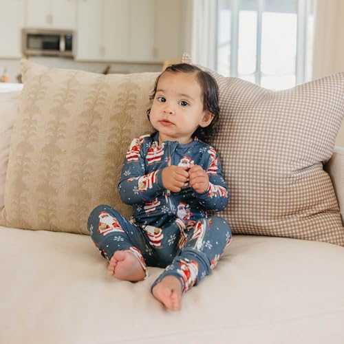 Image of Copper Pearl Zip-Up Footie Baby Pajamas - Soft Newborn Onesies for Boys & Girls, Tag-Free with Two-Way Zipper Baby Sleepers for Newborn - 24 Months, Santa Claus