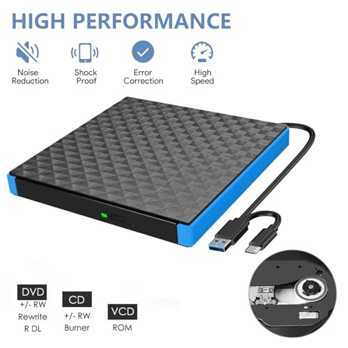 Lecteur CD/DVD Externe USB C pour PC sans lecteur interne, solution Windows et Mac - 4