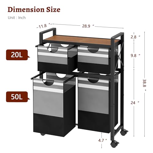 Favoosty 2 Tier Laundry Sorter With Shelf thumb #1