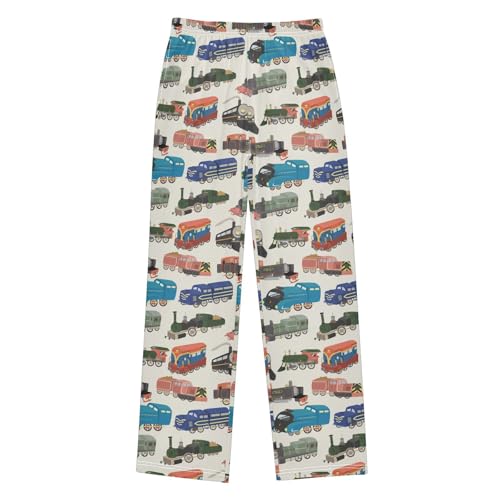 ZZXXB Train Truck Boys Long Pants Soft Trousers Elastic Waist Kids Lounge Bottoms with Pockets S-XL