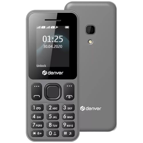 Denver -Téléphone Senior Portable - Débloqué - avec Grandes Touches - GSM - Bluetooth - Double SIM - FAS1806