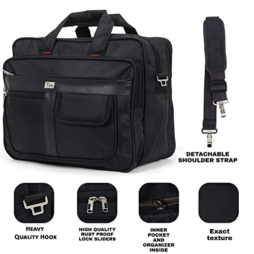 Image of 25 Ltrs, 15.5 Inch Polyester Messenger Bag, Multipurpose Bag for Mechanics, Electrician & Technician, Office Bag with 7 Pockets & Compartments, Black