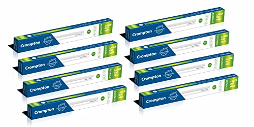 Crompton Laser Ray Smile 1 Feet 5W LED Batten| Energy Efficient Batten for Home | Natural White | Pack of 8