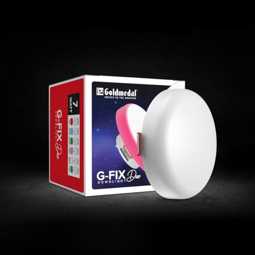 Image of Goldmedal G-Fix 7W Duo Round Downlight |LED Downlight for False Celing,Home,Hall,Room,Office,Shop | 2-in 1 Round Junction LED Light | Cool Daylight + Pink | Pack of 1