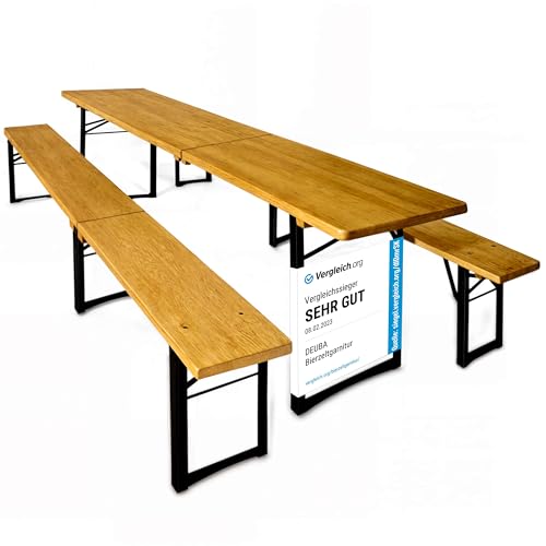 CASARIA Conjunto Mesa y Bancos Plegables Cerveza 220cm