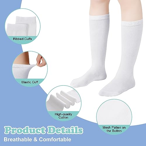 12 Pairs Girls Kids Knee High Socks Long School Uniform White Uniform Dress Soft Crew Socks Baby Toddler Black3