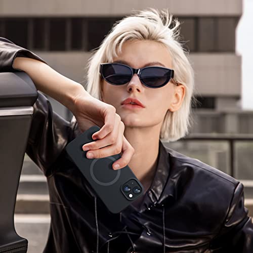 Tocol 5 In 1 For Iphone 13 Case Fit For Magsafe, With 2 Pack Screen Protector + 2 Pack Camera Lens Protector, Magnetic Liquid Silicone Phone Case For Iphone 13, Black #TOP5