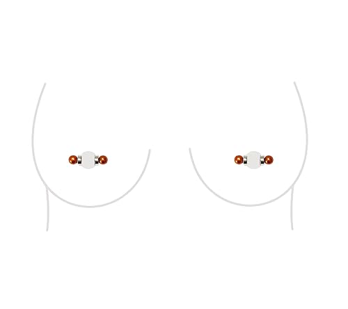 Miniatura 23 de Non-Piercing Fake Nipple Ring Barbell Stud Faux Piercing Body Jewelry For Women (B - Regular (Gold))