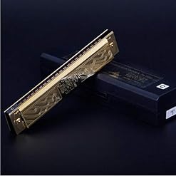 KMDSM Harmonica, Tremolo Harmonica 21 trous Jouer Piano sur mesure, C (Color : Gold) - Les Beatles, Paul McCartney, John Lennon, RIngo Starr, George Harrison KMDSM Harmonica, Tremolo Harmonica 21 trous Jouer Piano sur mesure, C (Color : Gold) – Image 2