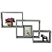 MyGift Wall Mounted Weathered Gray Wood Interlocking Floating Shelves, Shadow Box Display Wall Shelf, Set of 3