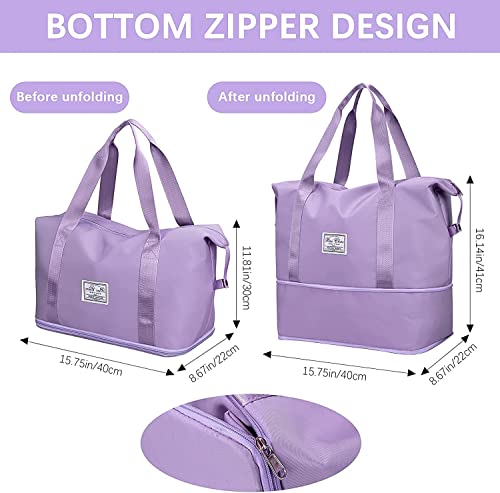 Nylon 23 Cms Duffle Bag(Foldable Bag_Purple), 22 cm