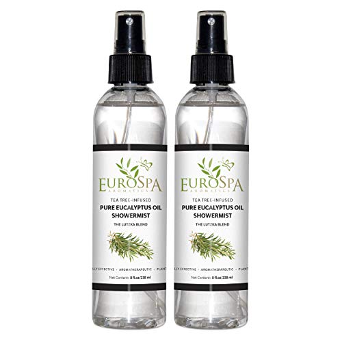 EuroSpa Aromatics Pure Eucalyptus Oil ShowerMist and Steam Room Spray, All-Natural Premium Aromatherapy