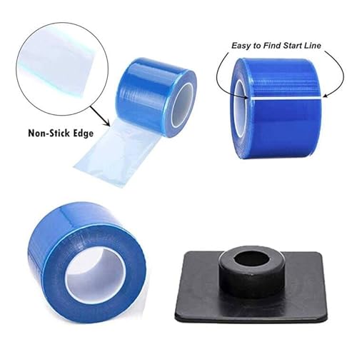 Beoncall Barrier Film 1200 Sheets Tattoo Barrier Film Roll Tape Blue 4" X 6" Disposable Protective Pe Dental Film Barrier Tape For Dental Tattoo And Makeup Microblading #TOP1