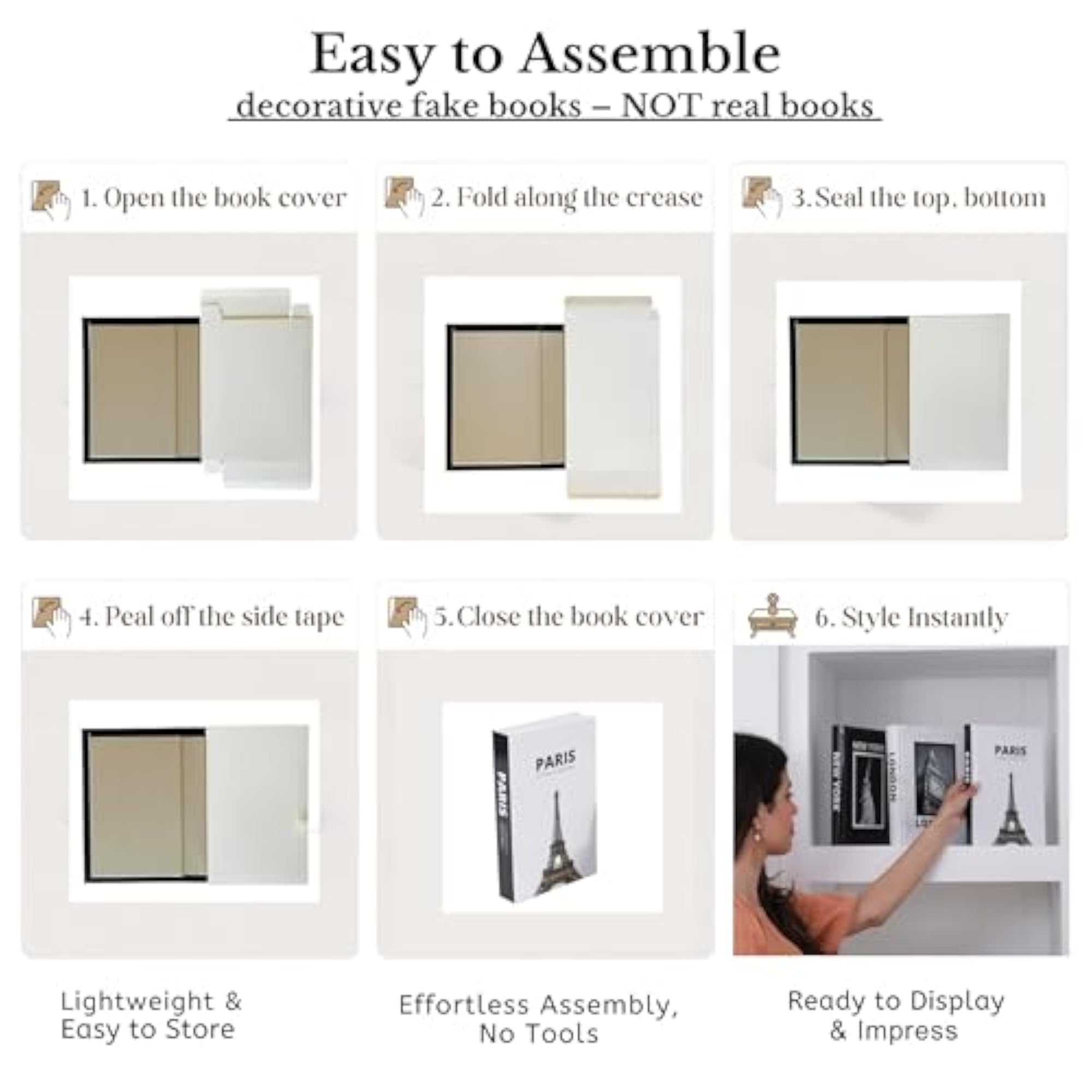 Set of 3 Modern Decorative Books for Home Decor