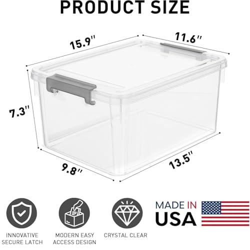 Image of Citylife 17 QT Clear Storage Bins with Lids 1 Pack Plastic Storage Bins