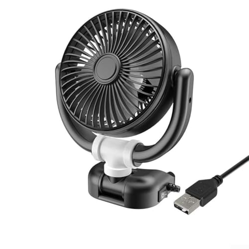 Ventilador de coche de 51224 V con rotación ajustable de 360 grados para enfriar el flujo de aire en la mayoría de coches, camiones, SUV, ventilador alimentado por USB (5 V)