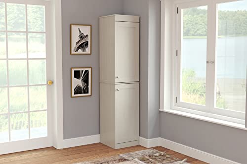 Inval Shaker Style Buffet 2-Door Slim Cabinet, Washed Oak #TOP1