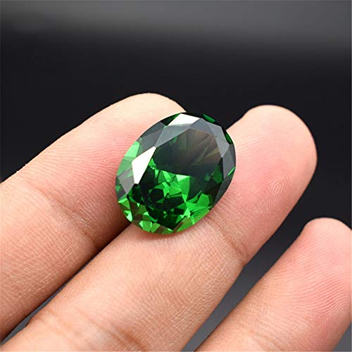 Emerald Oval Cut Gemstone Egg Shape Faceted Emerald Gem Medium Green Emerald Multiple Sizes to Choose C08E (10X12mm)