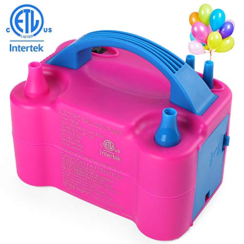 LotFancy Air Balloon Pump, 110V-120V AC 600W Electric Balloon Inflator Pump, Dual Nozzle Balloon Pump Filler Inflator/Blower for Balloon Arch Balloon Column Stand Decoration, ETL Approved