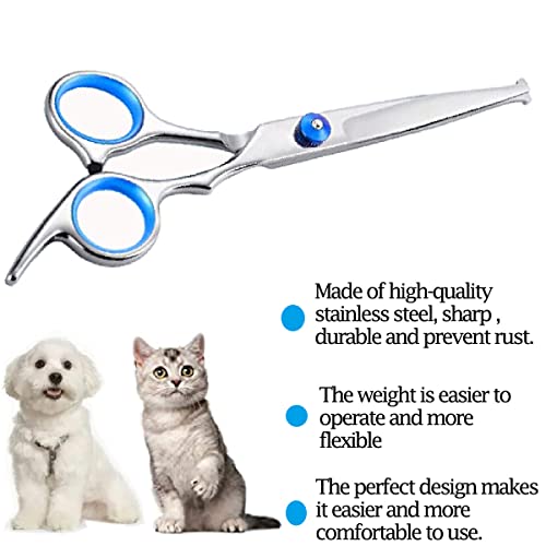 Dog Grooming Scissors,Pet Hair Scissors With Safety Round Tips Heavy Duty Titanium Stainless Steel Professional Dogs Cats Pets Grooming Shears #TOP2