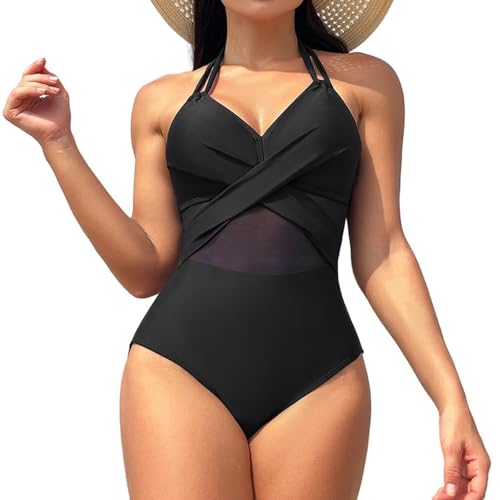 Maillot de bain 1 pièce sculptant col en V et dos nu pour femme