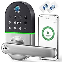 Smart Keypad Door Lock with Handle: NICE DIGI Keyless Entry Fingerprint Lock for Front/Interior Door, Electronic Digital Lock with Code, Easy Installation(Model X1)