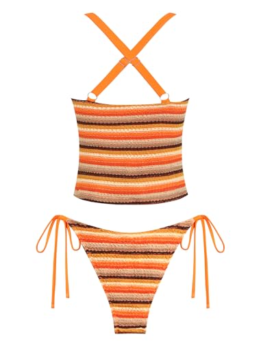 ZAFUL Womens Large Tankini Swimsuits Two Piece V Neck Tummy Control Bathing Suit