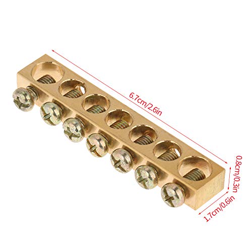 10Pcs 7-Hole Grounding Bars Electrical Distribution Wire Screw Terminal Brass Ground Neutral Bar For Pe30 Distribution Box, Distribution Cabinet #TOP6