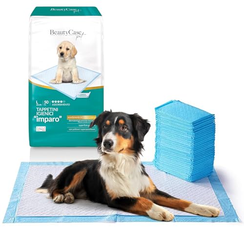Beauty Case Pet Tappetini Igienici per Cani 60x90 cm - 100x Traversine Cani e Gatti - Traverse Cane con Adesivi - Super Assorbenti, Usa e Getta e Antiodore