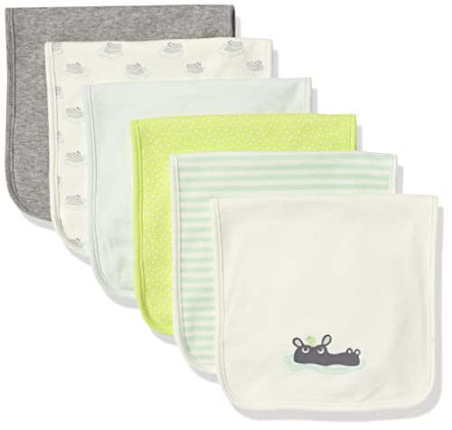 Amazon Essentials Paños Antiregurgitación Unisex Niño, Pack de 6, 6-Pack Grey Hippos, Talla única