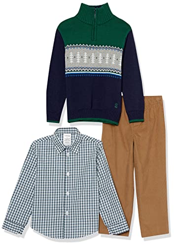 Ensemble 3 pièces garçon avec pull chemise et pantalon Izod
