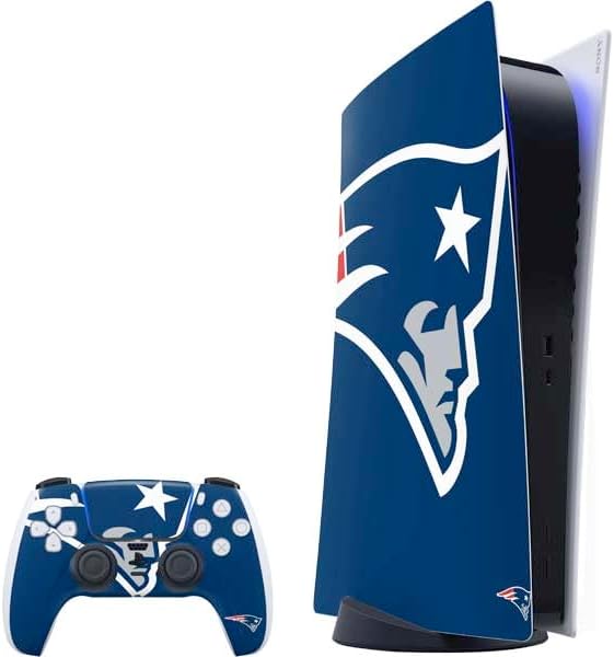 Skinit Decal Gaming Skin Compatible with PS5 Bundle - Officially Licensed NFL New England Patriots Double Vision Design