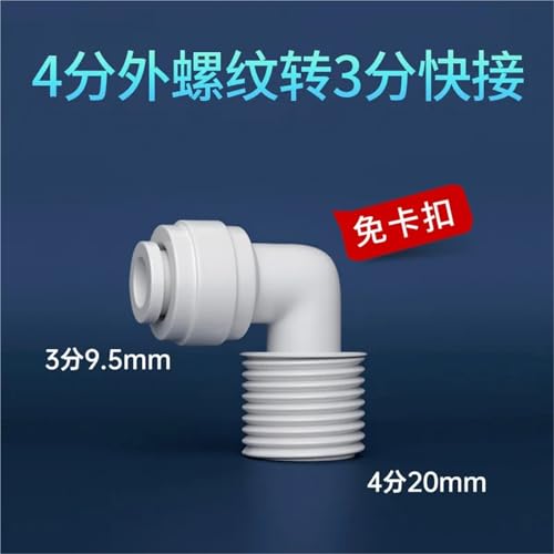 Filtro de ósmosis inversa con codo 3/8" y conector de presión antigoteo de material POM 3