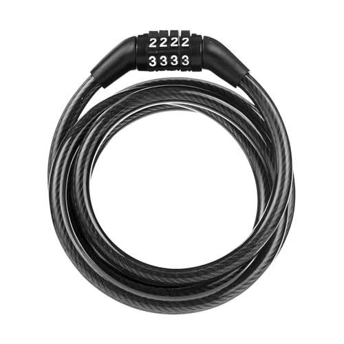Image of Securo Advance Keyless Universal Combination Cable Chain Helmet Lock for Bike Cycle Bicycle Luggage Strong Steel Wire Number Password Lock for Travel Train Motorcycle Daily Security Use