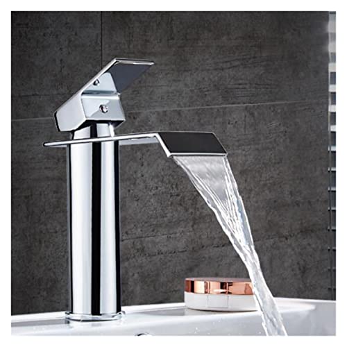 Robinet de salle de bain anti-éclaboussure cascade blanc et or