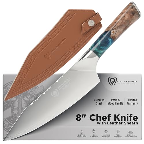 DALSTRONG Chef Knife - 20 cm - Valhalla Series - 9cr18mov Steel - Resin & Wood Handle - w/Sheath