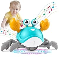 Crawling Crab Baby Toys 3.0, Upgraded Tummy Time Baby Toys 6-12 12-18 Month, Infant Learning Crawl Walking Dancing Crab with Music&Speed Control for 1 2 3 4 5 6+ Girls Year Newborn Birthday Gifts