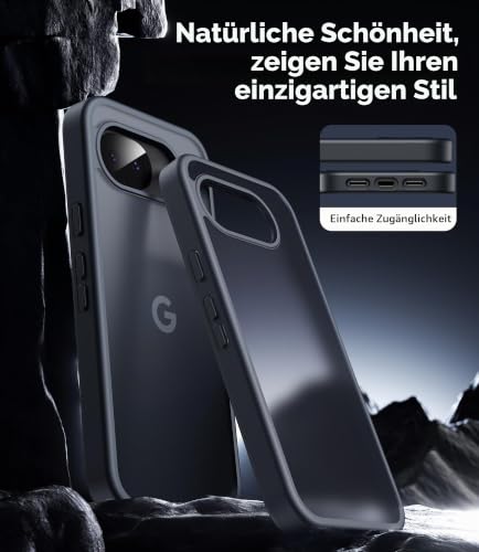 FLLAO Matt Handyhülle für Google Pixel 10a, Schwarz – Ansicht 5