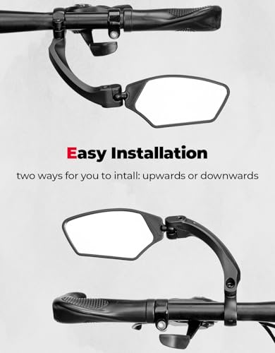 KEMIMOTO Bike Mirror 2 PCS, Wide-Angle HD Rearview Mirror