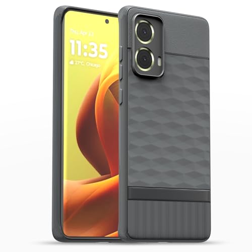 Image of Outlouders Back Cover for Motorola Moto G85 5G | Full Camera Protection | TPU Soft Flexible Shockproof Bumper Case (Grey)