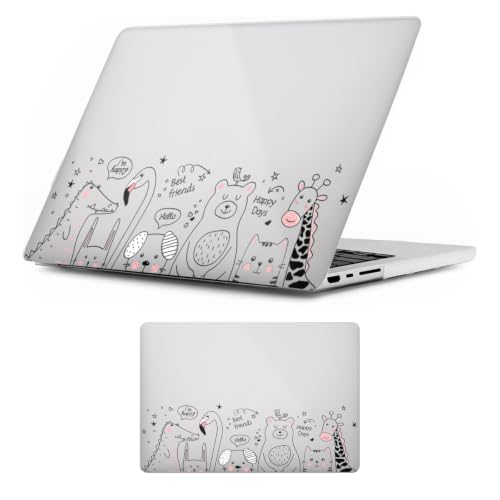 Carcasa dura MacBook Air 11 A1465 y A1370 de plástico rígido transparente diseño Zoológico Feliz 1