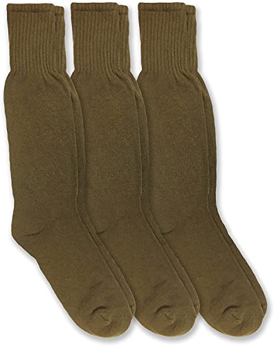 Jefferies Socks Mens Military Combat Uniform Rib Crew Boot Socks 3 Pair Pack