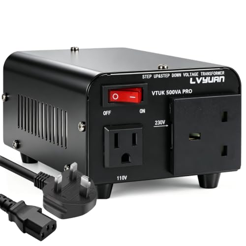 500W Voltage Transformer 220/240 Volts to 110/120V Step Up Step Down Voltage Converter UK to US & US to UK
