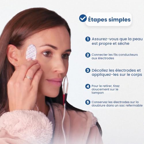 TensCare Électrodes Visage TENS Ovales 30 × 50 mm Réutilisables – vue 6